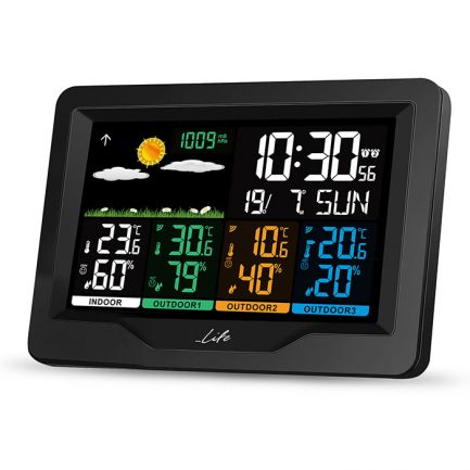Life Weather Station Continental Quad Display Μετεωρολογικός σταθμός με 3 ασύρματους εξωτερικούς αισθητήρες, έγχρωμη οθόνη LCD 5.9" και ρολόι / ξυπνητήρι. - Image 2