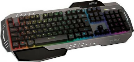 NOD Fury Gaming KB  Ενσύρματο gaming πληκτρολόγιο, με RGB LED οπίσθιο φωτισμό, επιφάνεια από αλουμίνιο και palm rest. - Image 3