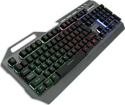 NOD Defender  Ενσύρματο gaming πληκτρολόγιο, με RGB LED οπίσθιο φωτισμό, επιφάνεια από gun metal αλουμίνιο και ενσωματωμένη βάση στήριξης για το smartphone. - Image 4