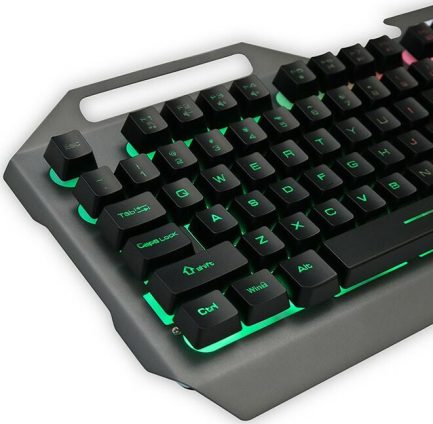 NOD Defender  Ενσύρματο gaming πληκτρολόγιο, με RGB LED οπίσθιο φωτισμό, επιφάνεια από gun metal αλουμίνιο και ενσωματωμένη βάση στήριξης για το smartphone. - Image 5