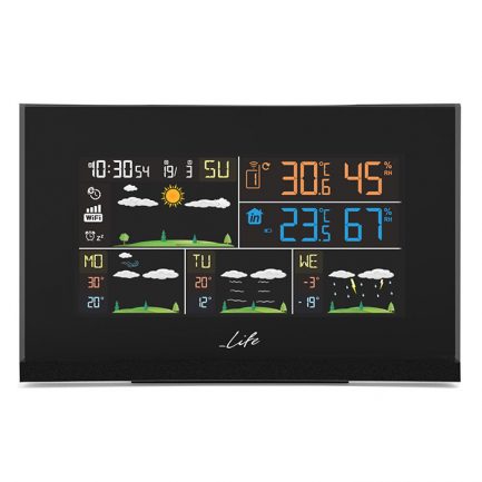 Life Smartweather Tundra Curved 221-0188  Wi-Fi Curved Design μετεωρολογικός σταθμός με ασύρματο εξωτερικό αισθητήρα, έγχρωμη οθόνη LCD 5.5" και ρολόι / ξυπνητήρι. - Image 2