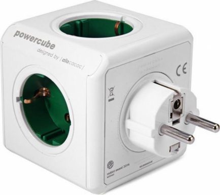 Πολύπριζο Original Allocacoc PowerCube Extended 5 Θέσεων Green 1100GN/DEORPC - Image 2