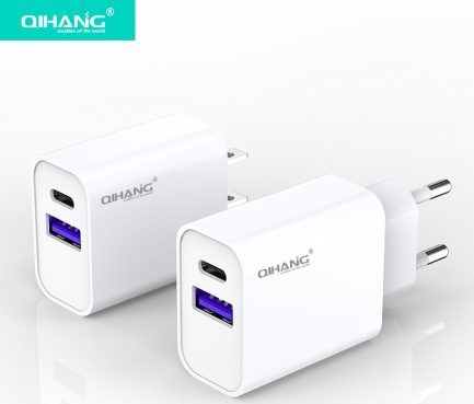 Φορτιστής Quick Charger QIHANG Lightning Cable & USB-A / USB-C Wall Adapter Λευκό (QH-Z62) - Image 2