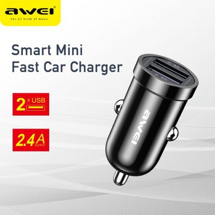 Awei C-826 Dual Car Charger- Φορτιστής Αναπτήρα Αυτοκινήτου 2xUSB - Image 2