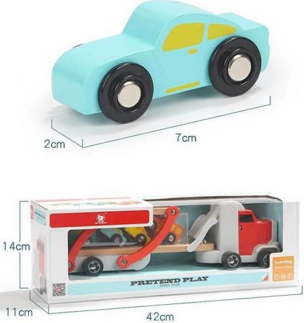 TopBright Wooden Motor Truck - Νταλίκα Μεταφοράς Αυτοκινήτων (120327) - Image 6