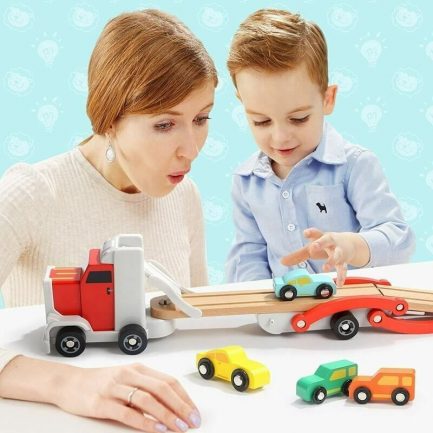 TopBright Wooden Motor Truck - Νταλίκα Μεταφοράς Αυτοκινήτων (120327) - Image 3