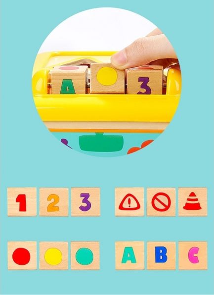 TopBright Educational Wooden Shape Sorting School Bus Toy - Ξύλινο Σχολικό Όχημα (150185) - Image 5