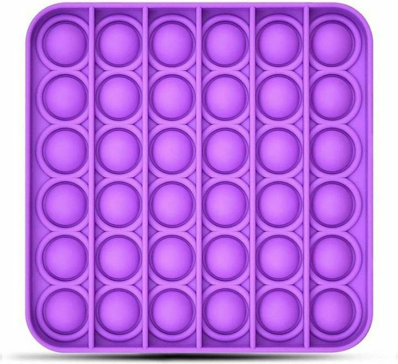 4FIZJO Τετράγωνο Push Bubble Stress Reliever Pop it Fidget Σιλικόνης Μωβ (12cm*12cm)