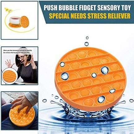 Pop It Παιχνίδι Στρες Ανακούφισης παζλ- Bubble Sensory Decompression Toy Round παζλ για ενήλικες Παιδιά - Round Cyan - Image 2