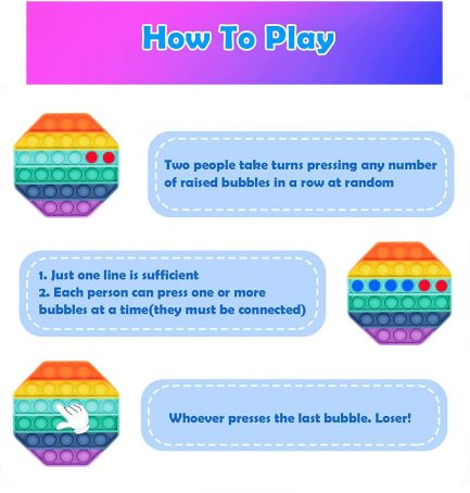 Pop It Παιχνίδι Στρες Ανακούφισης παζλ- Bubble Sensory Decompression Toy παζλ για ενήλικες Παιδιά - Blue -Heart (oem) - Image 4