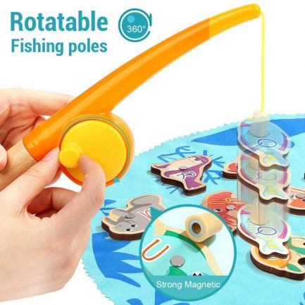 TopBright Wooden Magnetic Fishing Toy - Παιχνίδι Ψαρέματος Με Μαγνήτες (120372) - Image 2