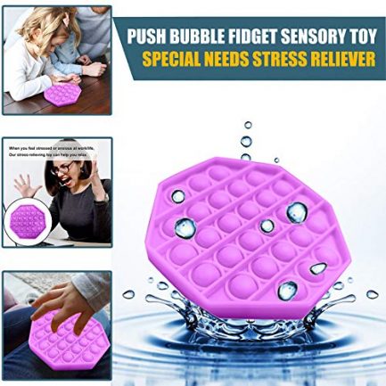 Pop It Παιχνίδι Στρες Ανακούφισης παζλ- Bubble Sensory Decompression Toy παζλ για ενήλικες Παιδιά - Octagon Purple (oem) - Image 4
