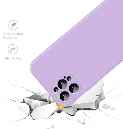 iPhone 12 pro max – Anti-slip Liquid Silicone Gel Rubber Bumper Case with Soft Microfiber Lining Cushion Slim Hard Shell- Lavender purple (oem) - Image 3