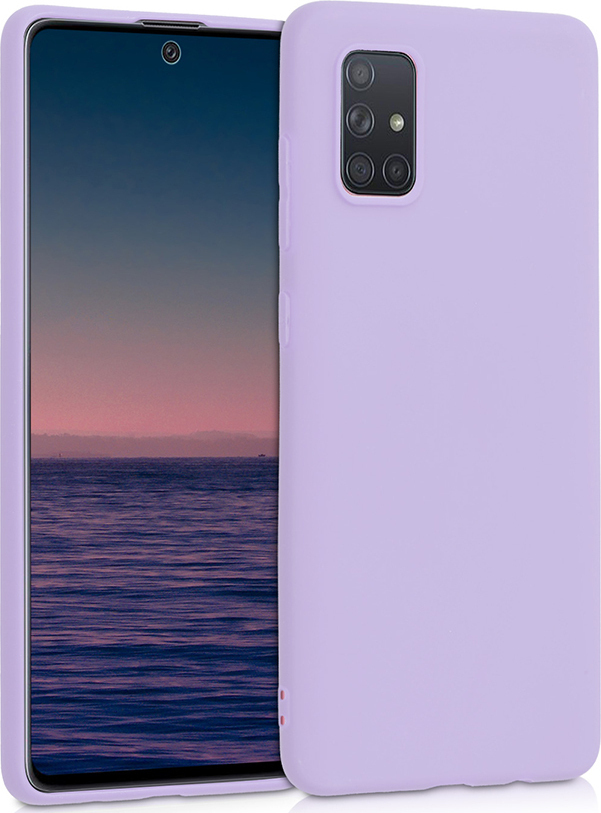 Samsung Galaxy A71 – Anti-slip Liquid Silicone Gel Rubber Bumper Case with Soft Microfiber Lining Cushion Slim Hard Shell- Μωβ