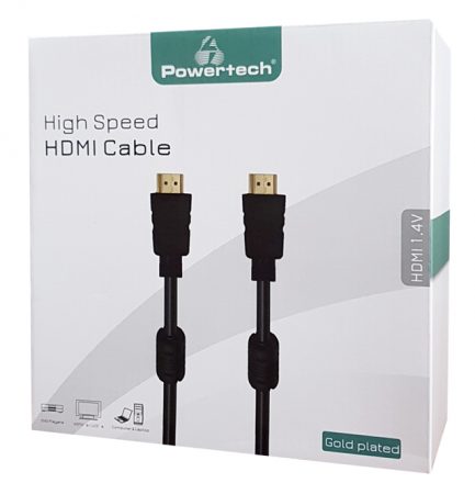 Powertech HDMI 1.4 Cable HDMI male - HDMI male 10m Μαύρο (CAB-H090) - Image 2