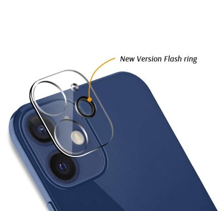 iPhone 12 (6.1-inch) -Full Glue Camera Lens Protector (New Version Flash Ring) HD Clarity 1τμχ (oem) - Image 3