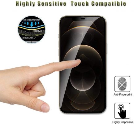 20D/Full-Glue Full Cover Προστατευτικό Οθόνης από Γυαλί (Tempered Glass Screen Protector) για iPhone 12 Pro Max (6.7'') - Μαύρο - Image 2