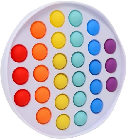 Pop It Παιχνίδι Στρες Ανακούφισης παζλ- Bubble Sensory Decompression Toy Round παζλ για ενήλικες Παιδιά – Κύκλος Λευκός/Πολύχρωμος - Image 2