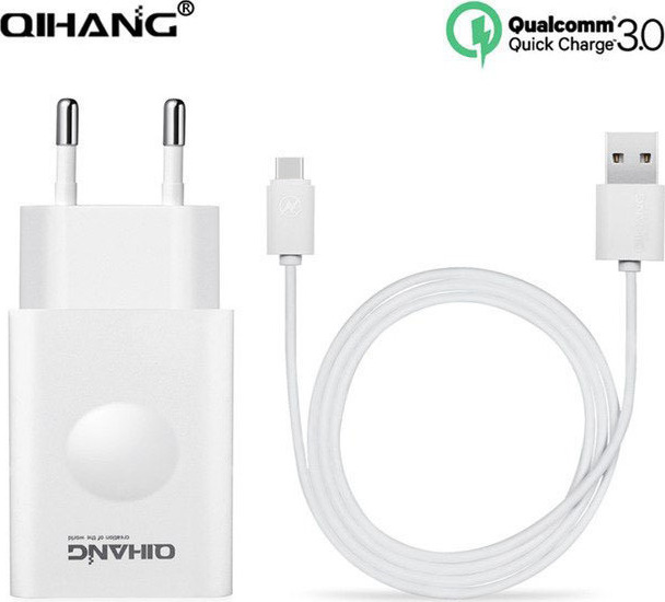 USB Type-C Cable & Wall Adapter Λευκό (Qihang Z06)