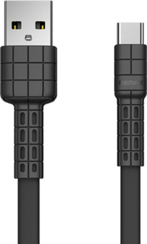 Remax Flat USB 2.0 Cable USB-C male - USB-A male Μαύρο 1m (Armor) RC-116a
