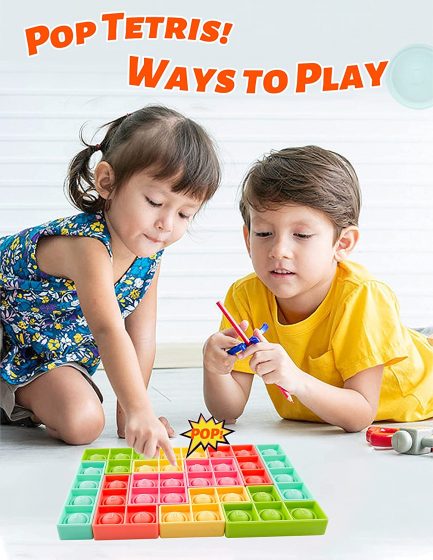 Σούπερ Γίγας Tetris Fidget Pop it Αγχολυτικό Παιχνίδι Puzzle 10 Τεμαχίων (Tetris)(22*13.7 cm) - Image 4
