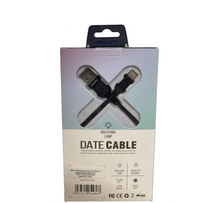 Καλώδιο Σύνδεσης JELLICO A2 Super Fast Charging Type-C Breathing Lamp 3.1A 1.2M Μαύρο - Image 2