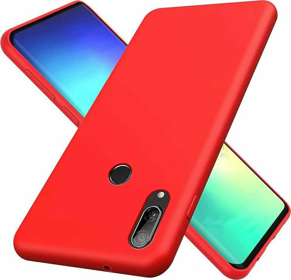 (Huawei Y7 2019 / Y7 Prime 2019)-Soft Rubberized TPU Slim Protective Cover for Phone with protect camera – Red (oem)