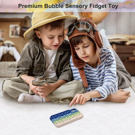 iPhone iPhone X/XS (5.8inch) - Fidget Multicolour Soft Silicone Cover with Pop it (oem)-Blue-Light blue-green-cream - Image 3