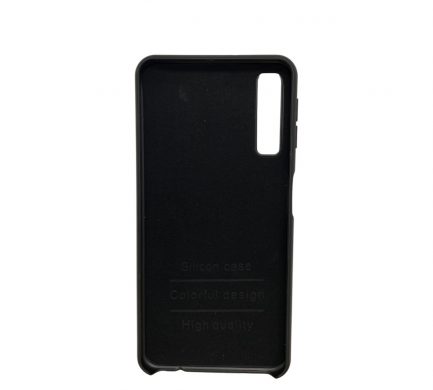 Samsung Galaxy A7 (2018) - Silky and Soft-touch finish Silicone Cover Με άνοιγμα στο κάτω μέρος Black (oem) - Image 2
