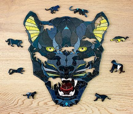 EWA Eco-Wood-Art - Panther - Coloured Wooden Puzzle for Teenagers and Adults - DIY Kit, Self Assembly, No Glue Required - 102 Pieces (4815123001096) 917153_DE - Image 2