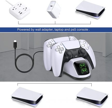 Βάση Φόρτισης Χειριστηρίων Dobe Dual USB Fast Charging Dock Station Stand PS5 Λευκό (tp5-0515b) - Image 2
