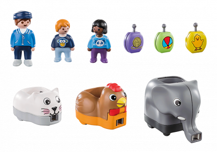 Playmobil® 1.2.3 - Τρενάκι με Βαγόνια-ζωάκια (70405) - Image 3