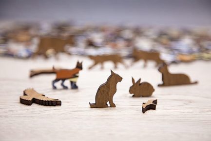 EWA Eco-Wood-Art Fox Puzzle Fox Coloured Wooden Puzzle for Teenagers and Adults DIY Kit, Self Assembly, No Glue Required, 141 Pieces, Multi-Colour ( 945945_DE) - Image 3