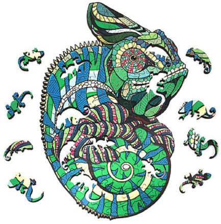 EWA Eco-Wood-Art - Chameleon - Coloured Wooden Puzzle for Teenagers and Adults - DIY Kit, Self Assembly, No Glue Required - 111 Pieces (4815123001119) 945957_DE - Image 3