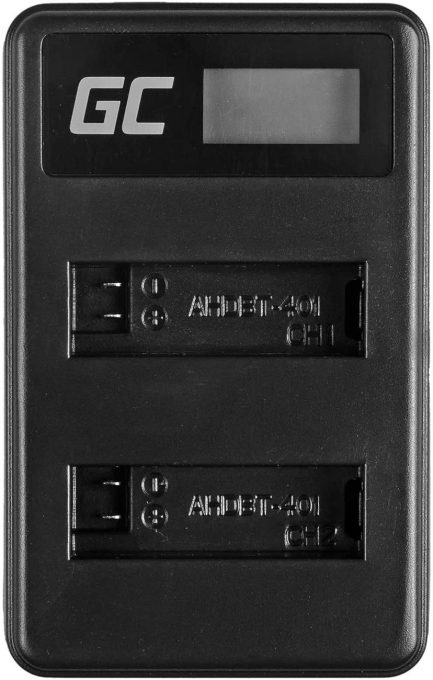 Φορτιστής Green Cell Ahbbp 401 Battery Charger for GoPrO Hero 4 AHDBT 401 Battery Hero4/Music/Surf Edition Camera 2.5 W 4.2 V 0.6 A Black Black/silver) - Image 2