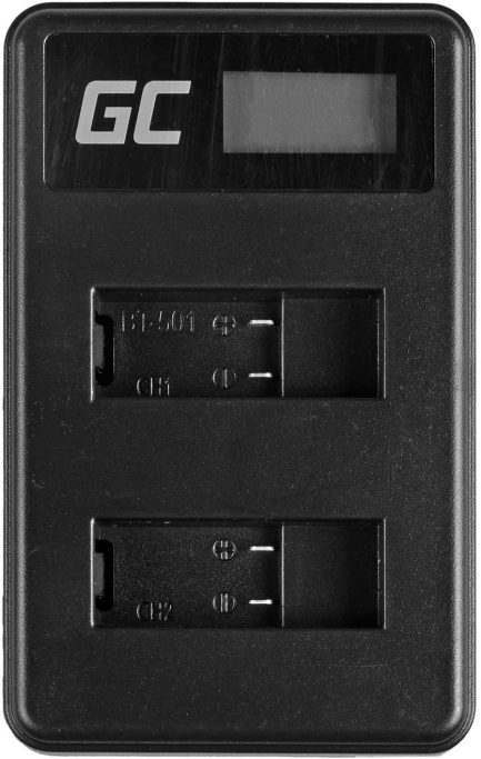 Φορτιστής  Green Cell Ahbbp LCD Charger for GoPro AHDBT LCD Battery and Hero5 HERO6 Camera 2.5 W 4.35 V 0.6 A Black Black/silver) AHBBP-501 AHDBT-501 - Image 2