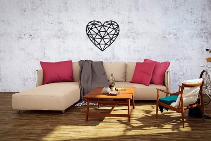 EWA Eco Wood Art V0523206-3D Ξύλινο Παζλ για Διακόσμηση – Heart- Wall Decal, DIY Kit for Self-Assembly, No Glue Required (4815123000785) 169 pre-cut pieces - Image 4