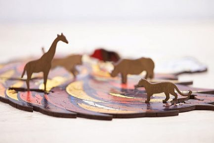 EWA Eco-Wood-Art Lion Puzzle Lion Coloured Wooden Puzzle for Teenagers and Adults DIY Kit, Self-Assembly, No Glue Required, 100 Pieces, Multi-Colour (4815123001126) 916991_DE - Image 4