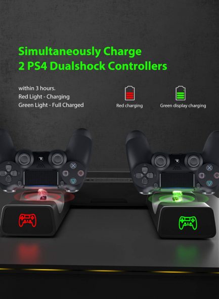 Dobe Βάση Κάθετης Στήριξης PS4 / PS4 Slim / PS4 Pro  με Σύστημα Ψύξης,Υποδοχή Φόρτισης 2 Χειριστηρίων με Led ένδειξη & 10 Θέσεις Games (TP4-19076) - Image 4