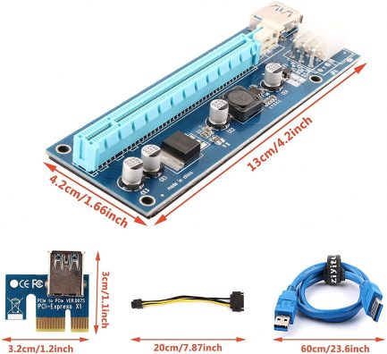 PCIE Riser VER006C 6 PIN 16x to 1x Powered Riser Adapter Card 6-Pin PCI-E to SATA Power Cable GPU Riser Adapter Ethereum Mining ETH - Image 3