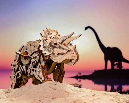 Μηχανικό τρισδιάστατο παζλ EWA Eco Wood Art 3D Wooden Puzzle Mechanical Model -Triceratops (4815123000570) - Image 5