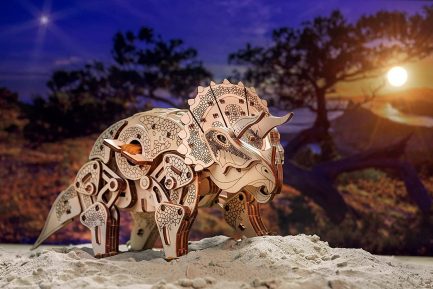Μηχανικό τρισδιάστατο παζλ EWA Eco Wood Art 3D Wooden Puzzle Mechanical Model -Triceratops (4815123000570) - Image 6
