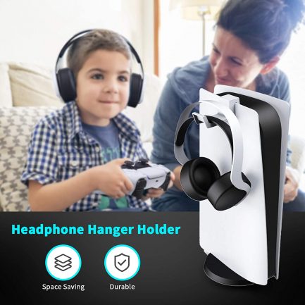 NexiGo Cooling Stand for PS5 (not Slim) with Dual Controller Charging Station, Headset Holder, Vertical Stand for PS5 Console, Charging Station for PS5 DualSense Controller, 11 Piece Game Rack Organiser - Image 9