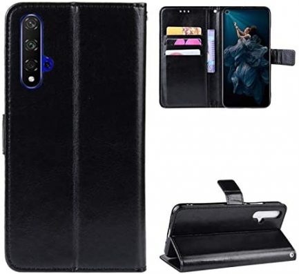 Huawei Nova 5T - Δερμάτινη Μαγνητική Αναδιπλούμενη Book Case με Ενσωματωμένη Θήκη Σιλικόνης – Black (oem) - Image 2