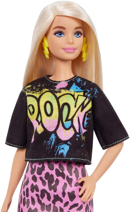 Barbie Doll Fashionistas #155 Blond Hair with Rock Tee and Skirt - Image 4