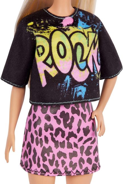 Barbie Doll Fashionistas #155 Blond Hair with Rock Tee and Skirt - Image 5