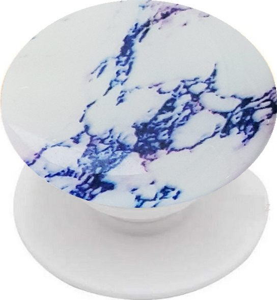 Pop Socket Mobile Phone Holder and Stand Design Marble (White-Blue) (oem)