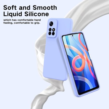 Xiaomi Poco M4 Pro 5G - Soft Touch Silicone Cover with Microfiber Interior Camera Protection Purple(oem) - Image 3