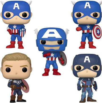 Funko Pop! Marvel: Year of the Shield - Captain America: Through the Ages Bobble-Heads Special Edition (Exclusive) 5-Pack (889698554824) - Image 2