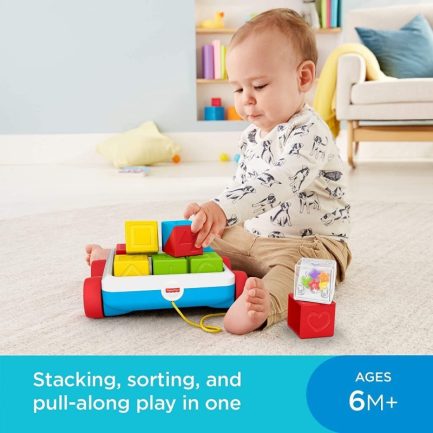 Fisher Price - Συρόμενο Βαγονάκι με Τουβλάκια (GJW10) - Image 4